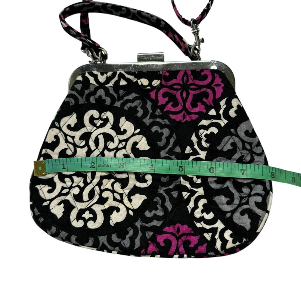 VERA BRADLEY Mini Frame Crossbody Bag in Canterberry Pink Black Gray Clasp - Picture 6 of 10